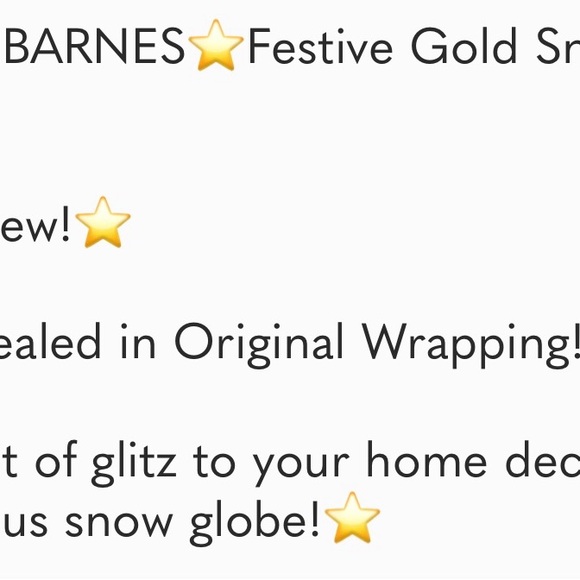 NIB Scott Barnes Festive Gold Snow Globe - Picture 7 of 7